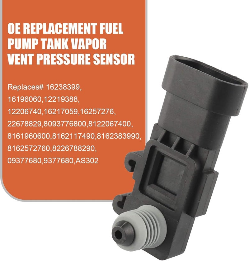 DACIRTY Fuel Injection Pressure Sensor, 3 Pin Plug Play Vapor Vent Port Tank Pressure Sensor, OEM #16238399,9377680,09377680,16196060, Compatible with Delphi III (Black) - Image 2
